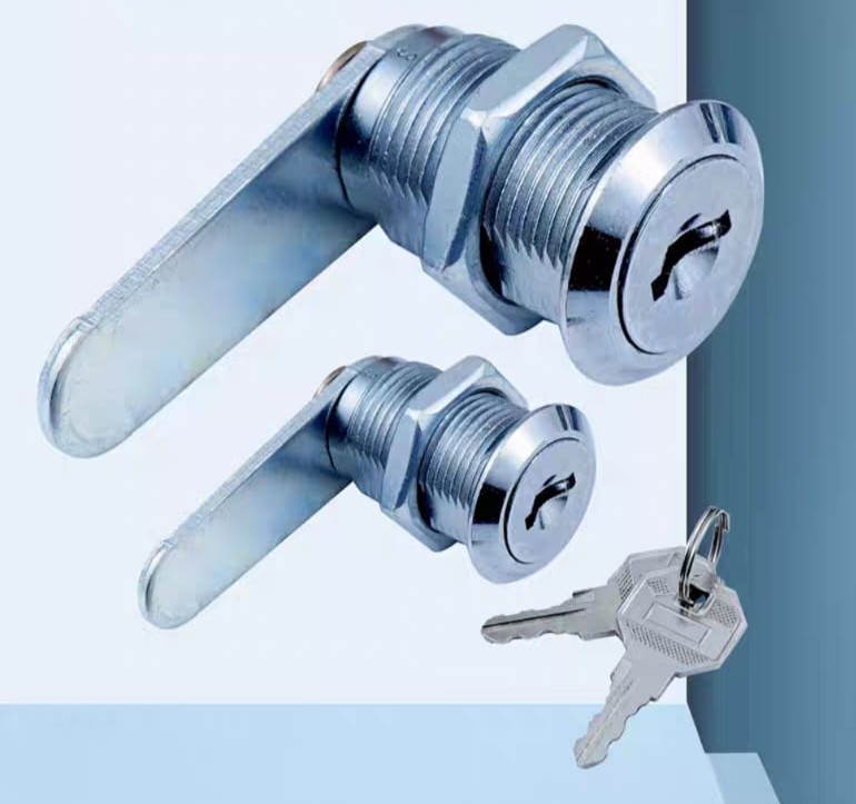 Silver keyed HDB letterbox lock supplied with two keys