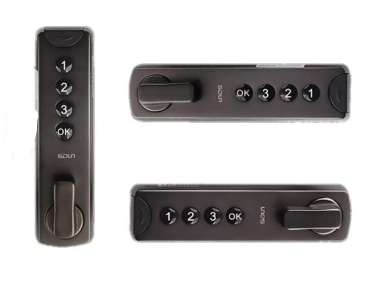 Compact horizontal digital letterbox lock for narrow mailbox doors